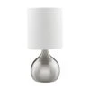 Touch Lamp With Fabric Shade Satin Silver 1 Touch Lamp With Fabric Shade Satin Silver -Home Furnishings Store 14998 21832