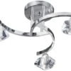 Searchlight Chrome Curved Semi Flush 3 Light With Clear Glass Shades -Home Furnishings Store 26693 19474