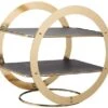 Artesa Wheel Frame Slate Serving Stand Brass -Home Furnishings Store 26767 19466