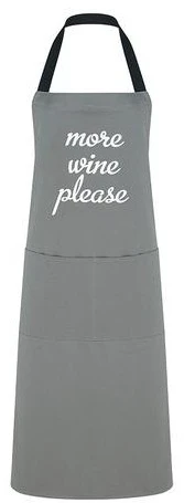 More Wine Please Apron Grey