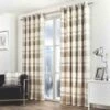 Fusion Balmoral Check Eyelet Nautral Curtains