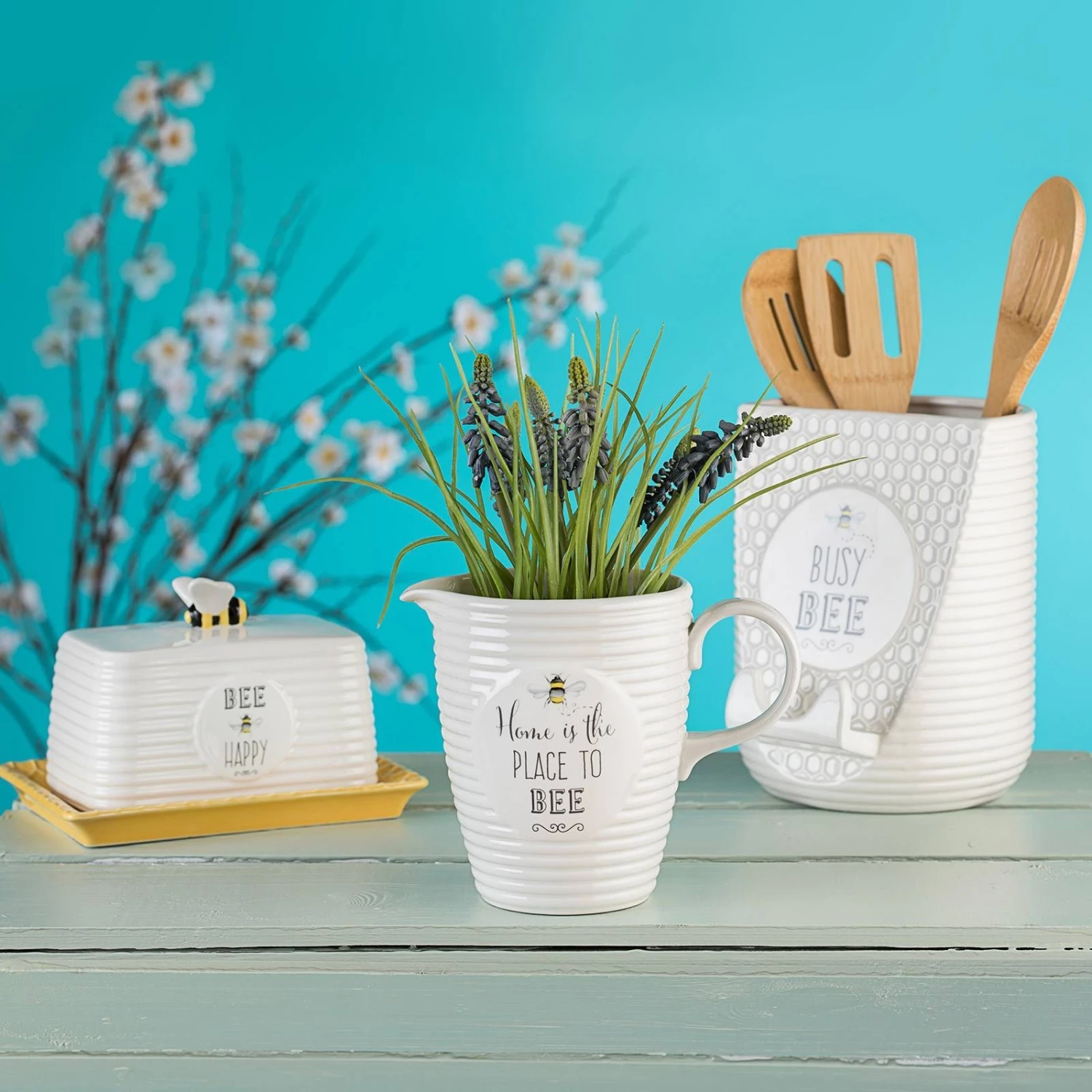 The English Tableware Company Bee Happy Utensil Pot With Stand 6 The English Tableware Company Bee Happy Utensil Pot With Stand - Image 4