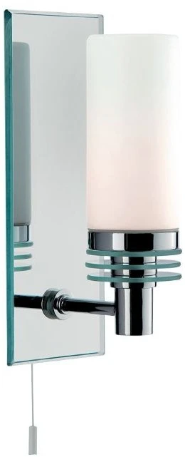 Searchlight Chrome Bathroom Wall Light With Mirror Backplate IP44 3 Searchlight Chrome Bathroom Wall Light With Mirror Backplate IP44