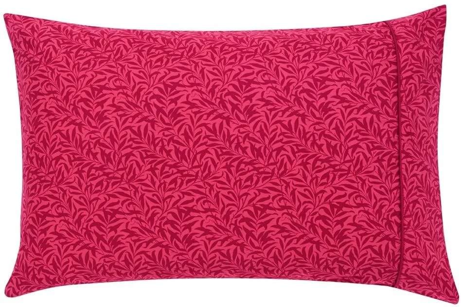 Morris & Co Strawberry Thief Housewife Pillowcase - Crimson 3 Morris & Co Strawberry Thief Housewife Pillowcase - Crimson