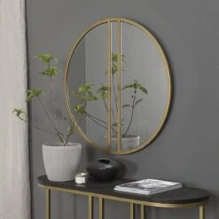 Calgary Mirror Satin Brass -Home Furnishings Store 38668 12832