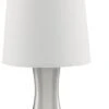 Searchlight Satin Silver Touch Lamp With Tapered Shade -Home Furnishings Store 40387 11000