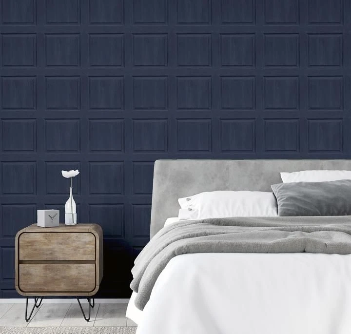 Arthouse Washed Panel Navy Wallpaper 4 Arthouse Washed Panel Navy Wallpaper - Image 2