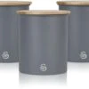 Swan Nordic Set Of 3 Canisters - Grey 1 Swan Nordic Set Of 3 Canisters - Grey -Home Furnishings Store 42699 7960