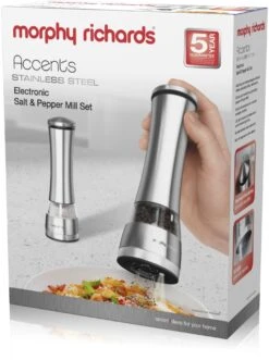 Morphy Richards Accents Electronic Salt & Pepper Mill Stainless Steel -Home Furnishings Store 42722 7887
