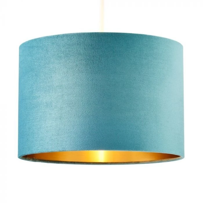 BHS Velvet Easyfit Shade Teal & Brass 3 BHS Velvet Easyfit Shade Teal & Brass