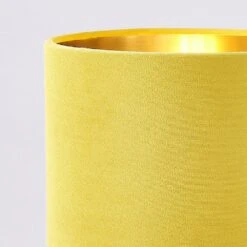 BHS Velvet Table Lamp Ochre & Brass -Home Furnishings Store 42818 7739