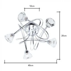 BHS Marianne Flush Ceiling 5 Light Chrome -Home Furnishings Store 42828 7700