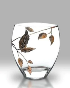 Nobile Gold Leaf Curved Vase 21cm