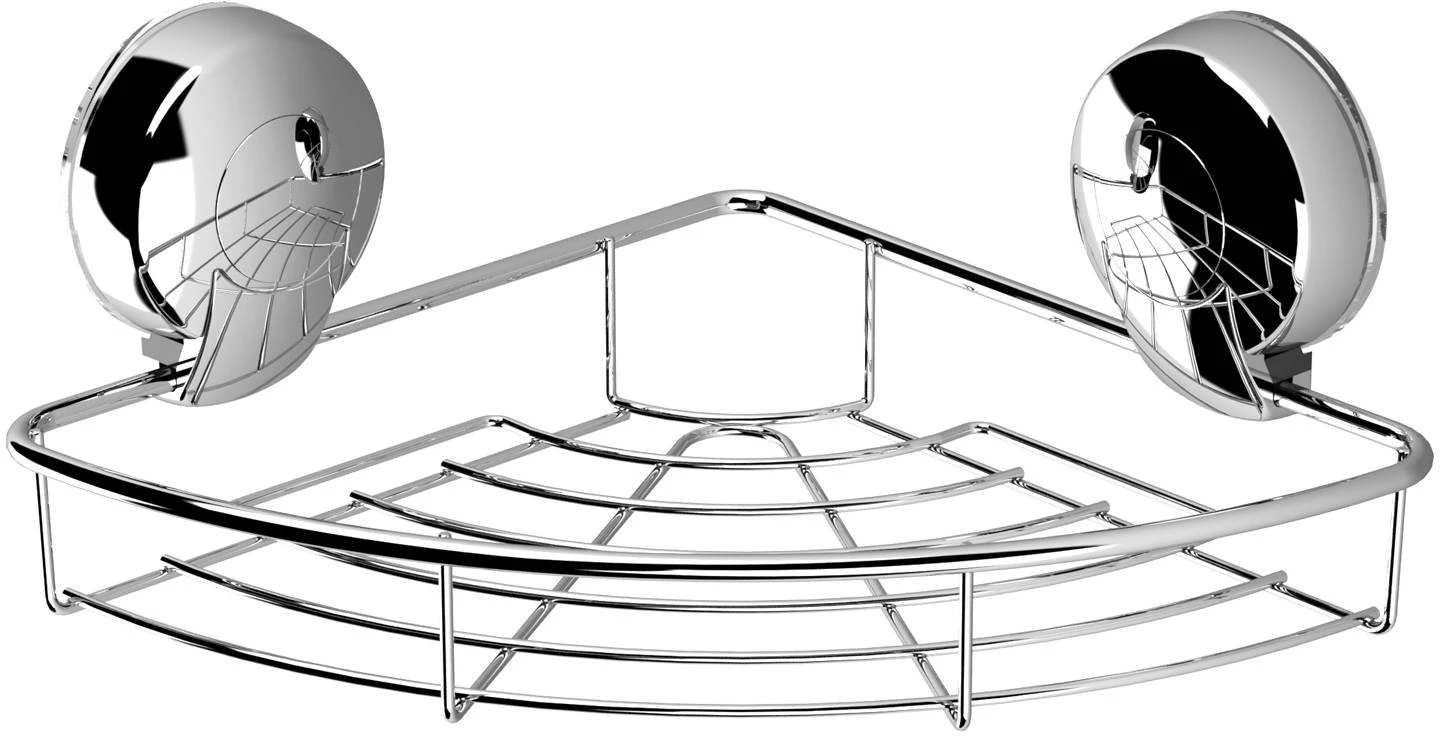 Showerdrape Suctionloc Corner Basket Chrome 3 Showerdrape Suctionloc Corner Basket Chrome