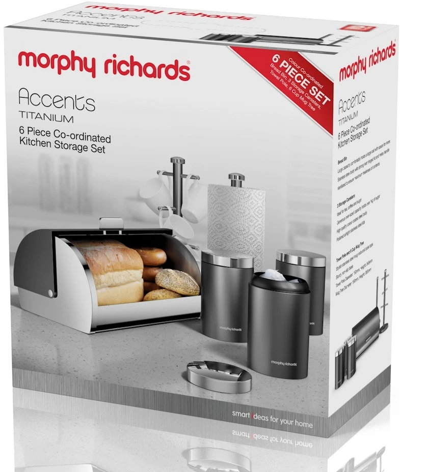 Morphy Richards Accents 6 Piece Storage Set Titanium 4 Morphy Richards Accents 6 Piece Storage Set Titanium - Image 2