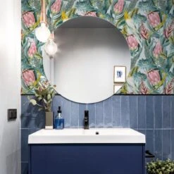 Arthouse Rainforest Escape Green Pink Wallpaper -Home Furnishings Store 48685 37271