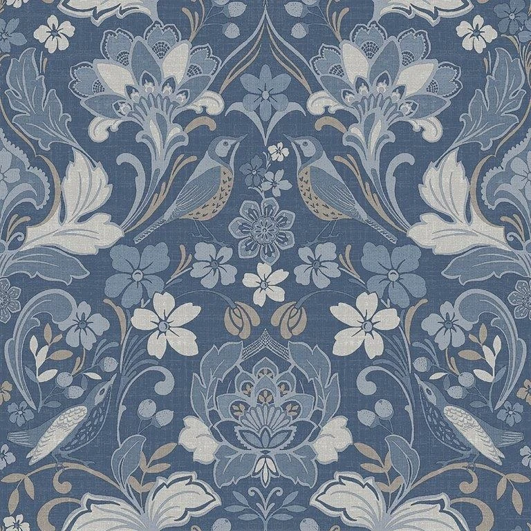 Arthouse Folk Floral Denim Blue Wallpaper 3 Arthouse Folk Floral Denim Blue Wallpaper