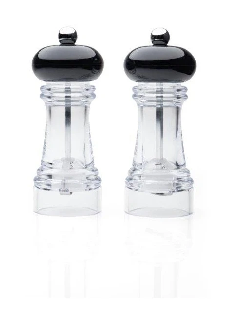 Taylors Eye Witness Salt & Pepper Mill Clear/Black Set Of 2 3 Taylors Eye Witness Salt & Pepper Mill Clear/Black Set Of 2