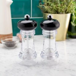 Taylors Eye Witness Salt & Pepper Mill Clear/Black Set Of 2 7 Taylors Eye Witness Salt & Pepper Mill Clear/Black Set Of 2 -Home Furnishings Store 48922 36711
