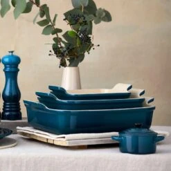 Le Creuset Heritage Deep Rectangular Dish 26cm Deep Teal 9 Le Creuset Heritage Deep Rectangular Dish 26cm Deep Teal -Home Furnishings Store 49014 36500