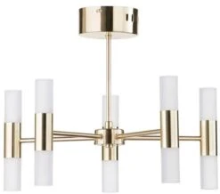BHS Lois 10 Light Semi Flush Ceiling Light Brass