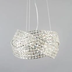 BHS Cypress Small Crystal Rings Ceiling Pendant Chrome -Home Furnishings Store 50023 33737