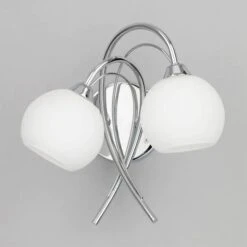 BHS Soni Wall Light, Chrome And Opal