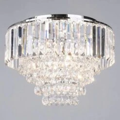 BHS Paladina Flush Ceiling Light Chrome -Home Furnishings Store 50034 33710