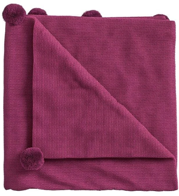 Helena Springfield Pom Pom Knit Throw Fuchsia 3 Helena Springfield Pom Pom Knit Throw Fuchsia