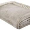 Catherine Lansfield Velvet & Fur Throw Natural -Home Furnishings Store 51320 30040