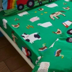 Catherine Lansfield Farmyard Animals Kids Single Fitted Sheet