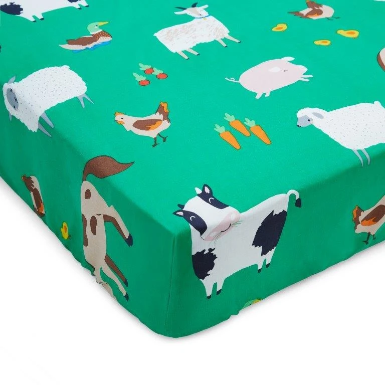 Catherine Lansfield Farmyard Animals Kids Single Fitted Sheet 4 Catherine Lansfield Farmyard Animals Kids Single Fitted Sheet - Image 2