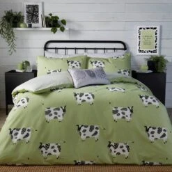 Fusion Daisy Cow Green Duvet Cover Set