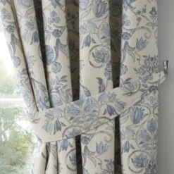 Dreams & Drapes Averie Blue Lined Pencil Pleat Curtains -Home Furnishings Store 54228 23448