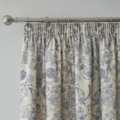 Dreams & Drapes Averie Blue Lined Pencil Pleat Curtains -Home Furnishings Store 54228 23449